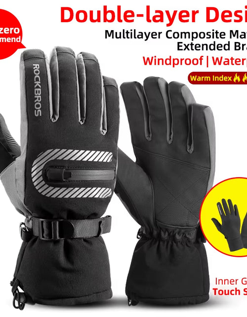 Load image into Gallery viewer, Winter Gloves Motorcycle Waterproof Fleece Thermal Gloves Snowboard Snowmobile Gloves Men Women Snow Cycling Gloves
