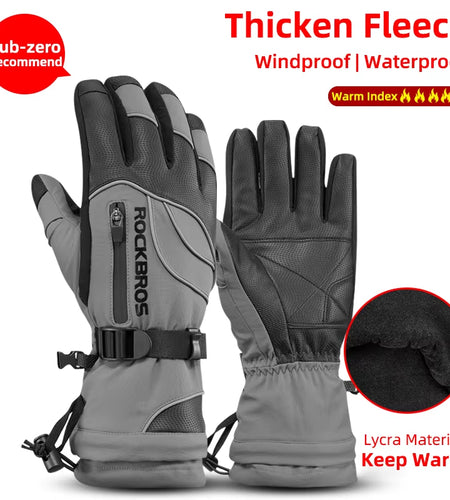 Winter Gloves Motorcycle Waterproof Fleece Thermal Gloves Snowboard Snowmobile Gloves Men Women Snow Cycling Gloves