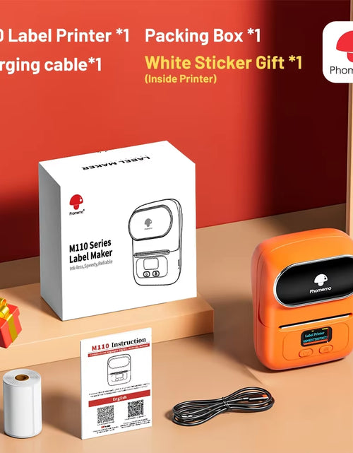 Load image into Gallery viewer, Phomemo M110 Portable Label Printer Mini Thermal Self-Adhesive Sticker Printer Mobile Pocket Tag Price UV Label Sticker Printer
