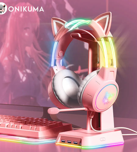 X15 Pro Wired Headphones with RGB Head Beam Flexible Mic Button Control Gaming Headset Gamer for Compute PC